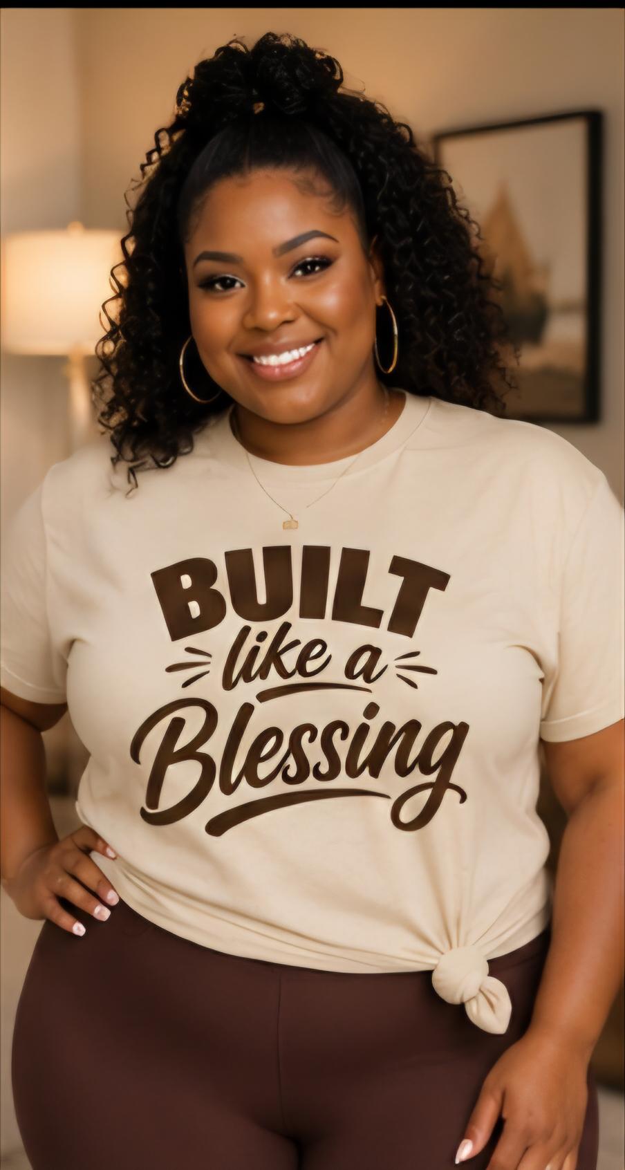 Built Like a Blessing Shirt | Faith Based Curvy Girl Tee | Body Positive Inspirational T-Shirt