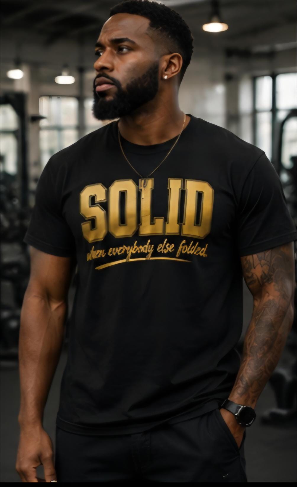 Solid When Everybody Else Folded Shirt | Metallic Gold Vinyl Graphic Tee
