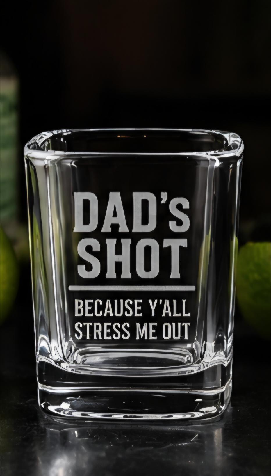 Funny Dad's Shot Glass | Laser Engraved Whiskey Barware