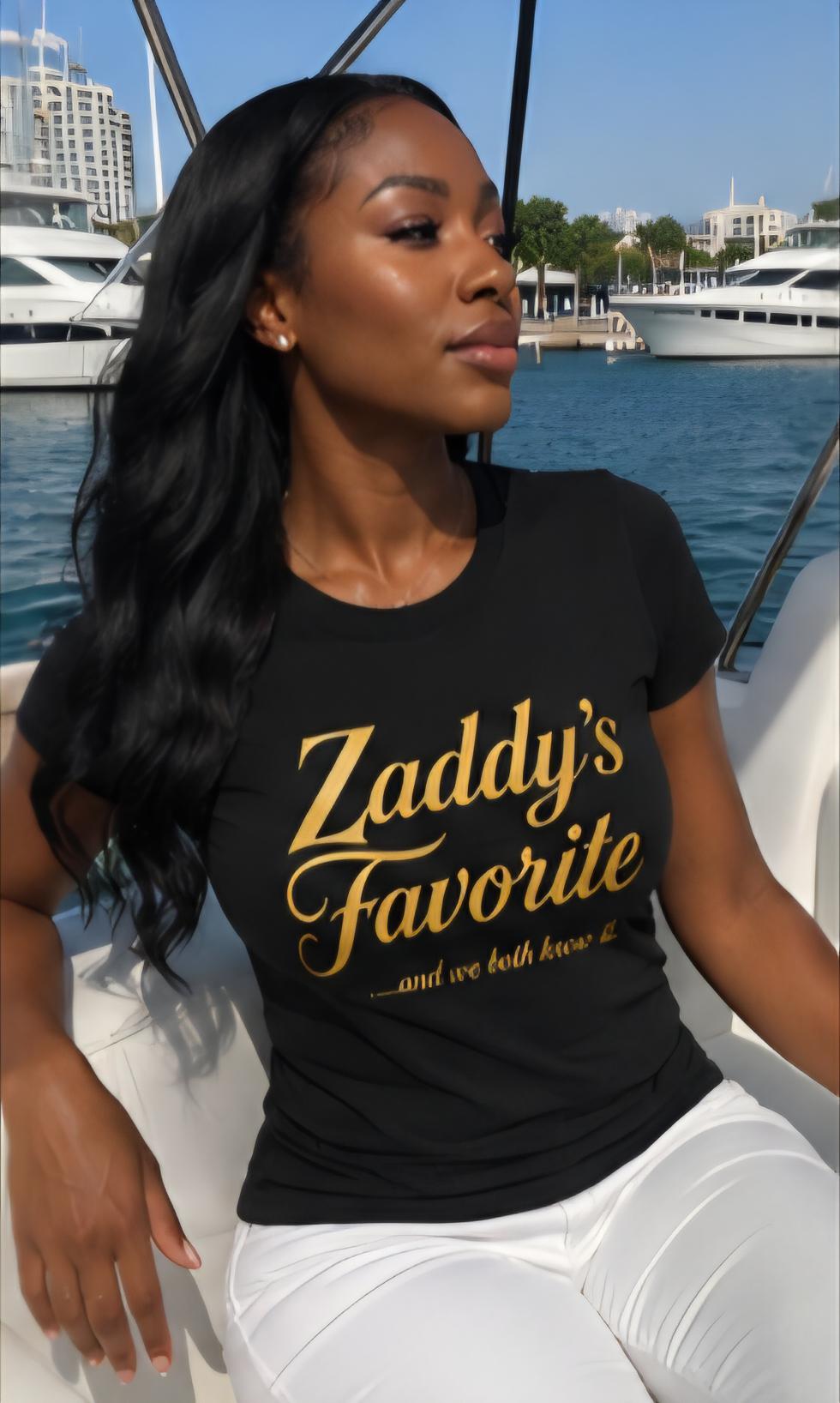 Zaddy's Favorite Shirt, Black Gold Graphic Tee, Couples Relationship Shirt
