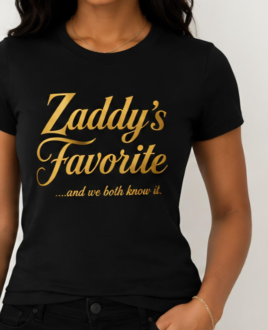 Zaddy's Favorite Shirt, Black Gold Graphic Tee, Couples Relationship Shirt