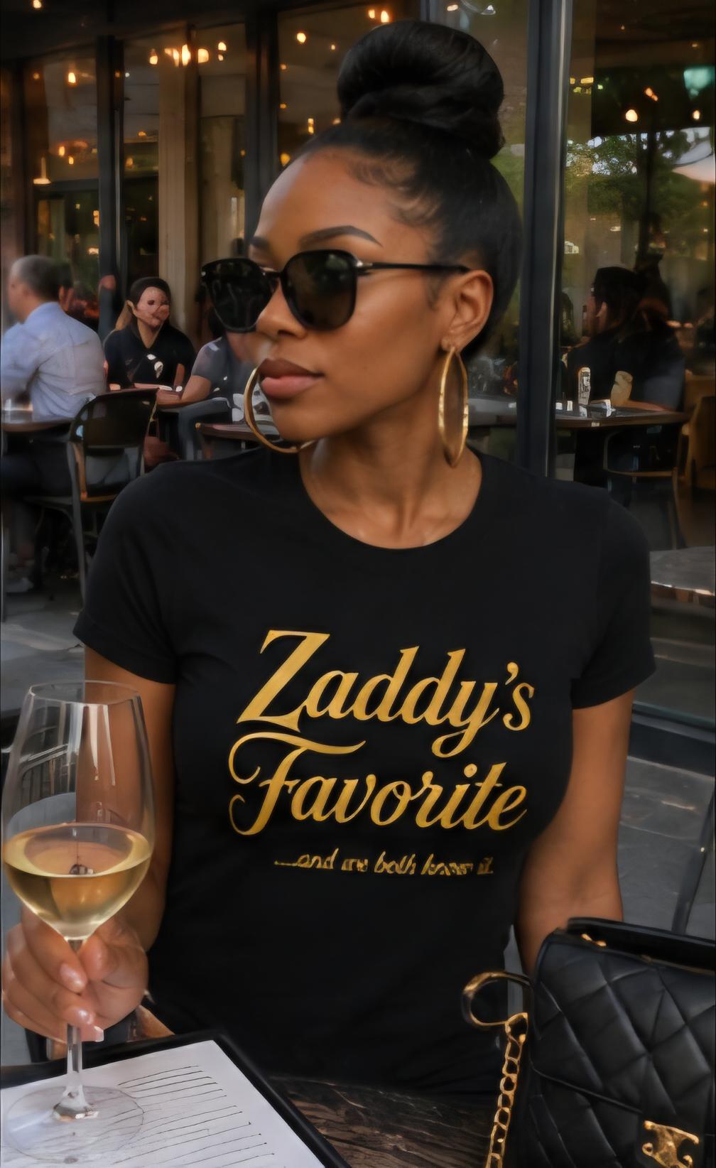 Zaddy's Favorite Shirt, Black Gold Graphic Tee, Couples Relationship Shirt