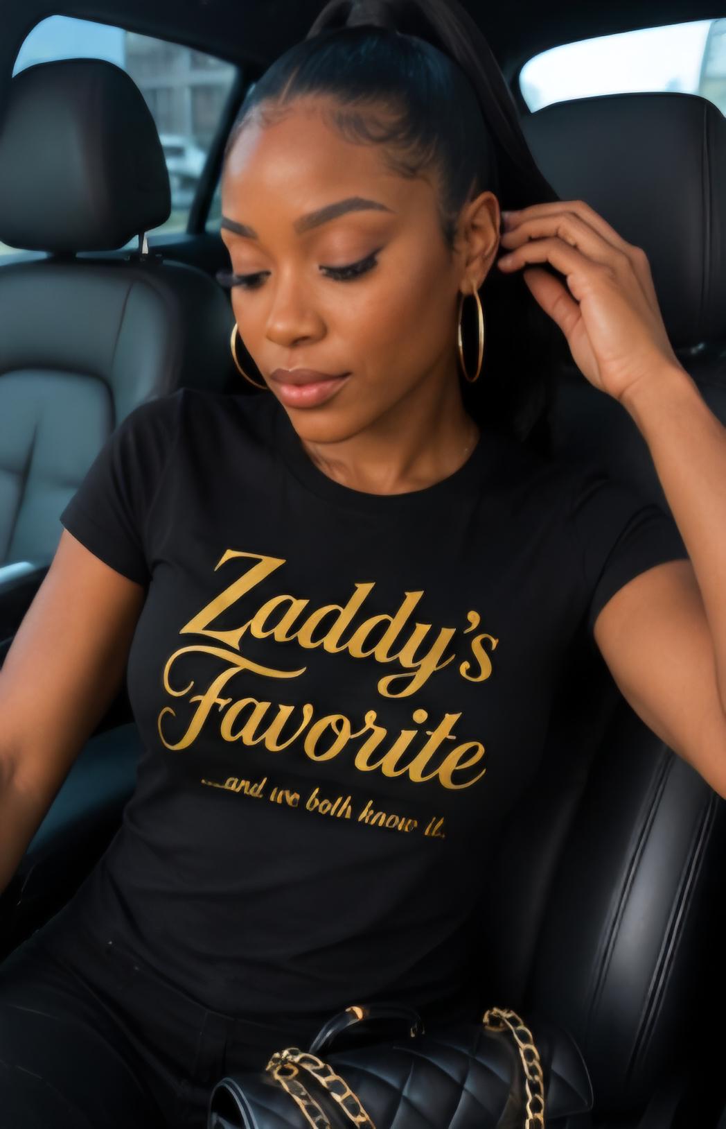 Zaddy's Favorite Shirt, Black Gold Graphic Tee, Couples Relationship Shirt