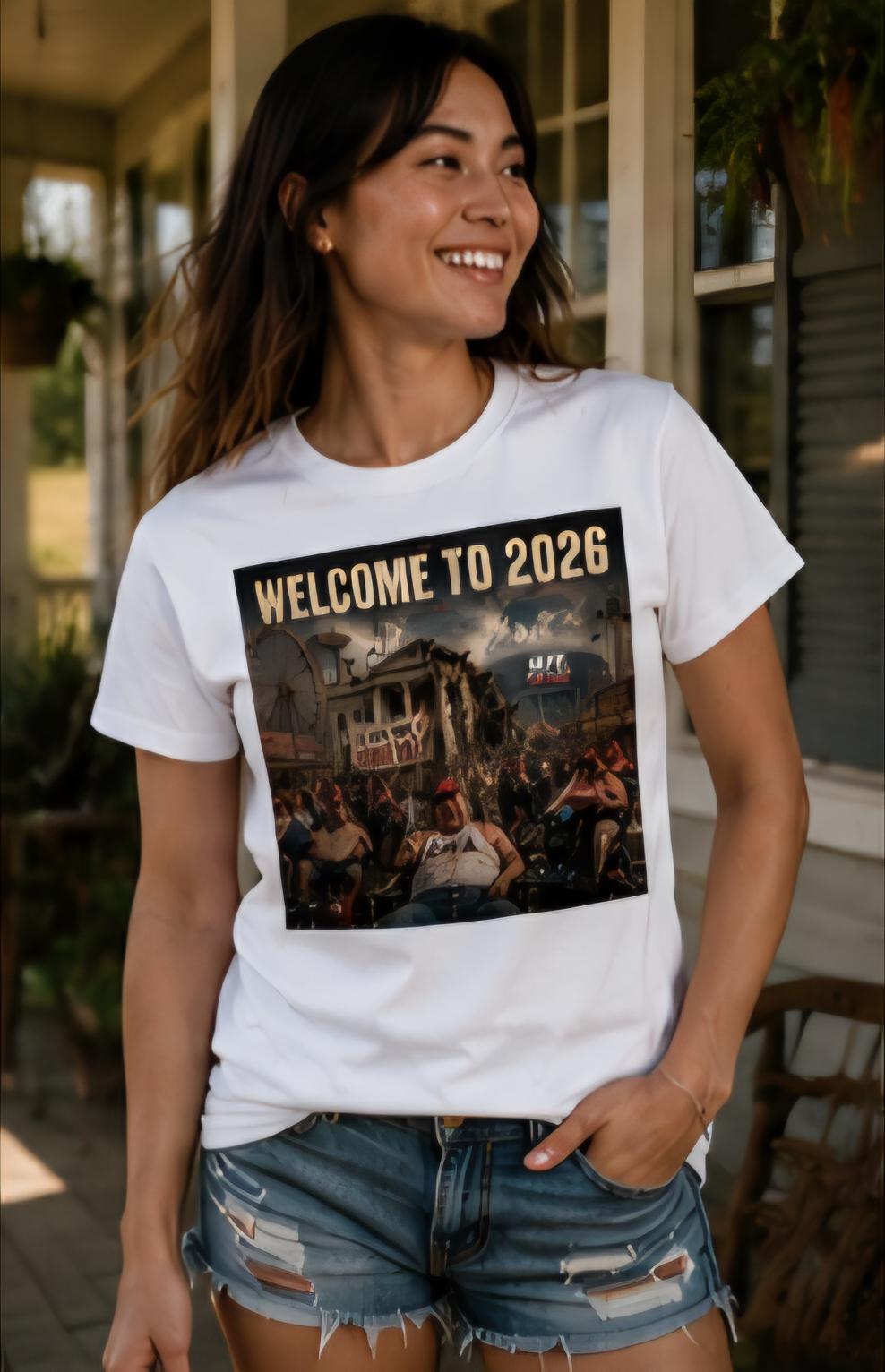Welcome to 2026 Satire T-Shirt, Political Humor Graphic Tee, Carnival Chaos Statement Shirt