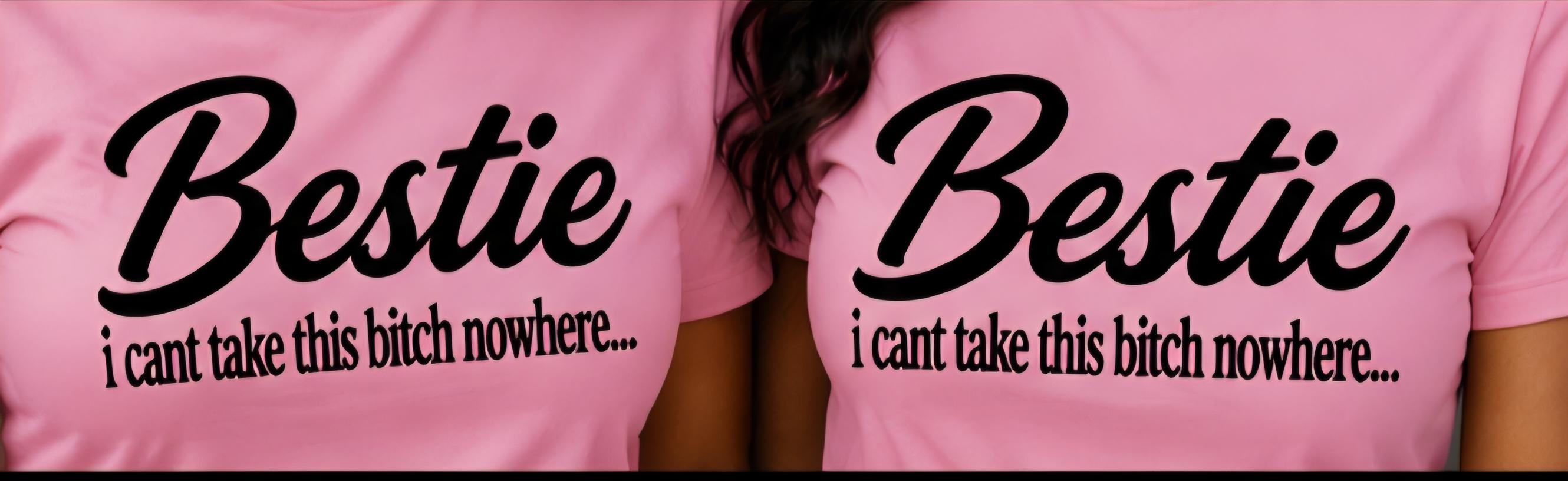 Bestie Shirt, I Can't Take This Bitch Nowhere Shirt, Matching Best Friend Shirts, Funny Friendship Tee, Best Friend Gift, Girls Trip Shirt,