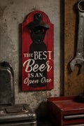 Rustic Beer Bottle Opener Sign, Man Cave Bar Decor, Wood Plaque