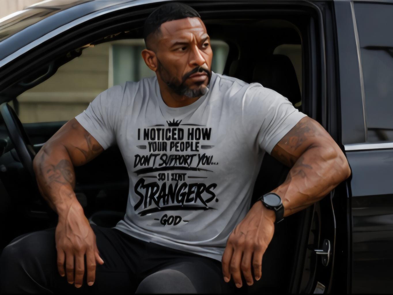 Faith Based Graphic Tee, Christian Motivation Shirt, God Sent Strangers T-Shirt