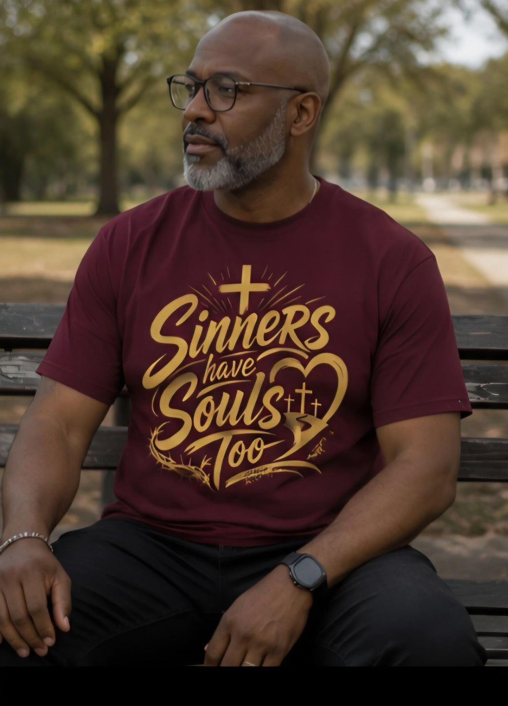 Sinners Have Souls Too Christian Graphic Tee, Faith Based Streetwear Apparel