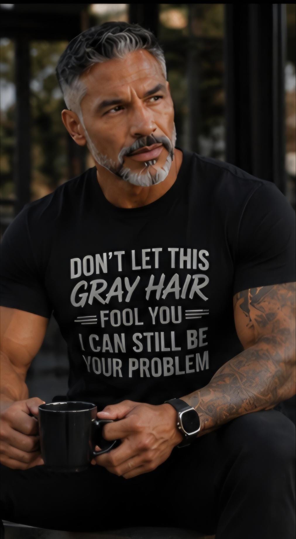 Funny Gray Hair Shirt: Silver Fox Humor Tee for Mature Men