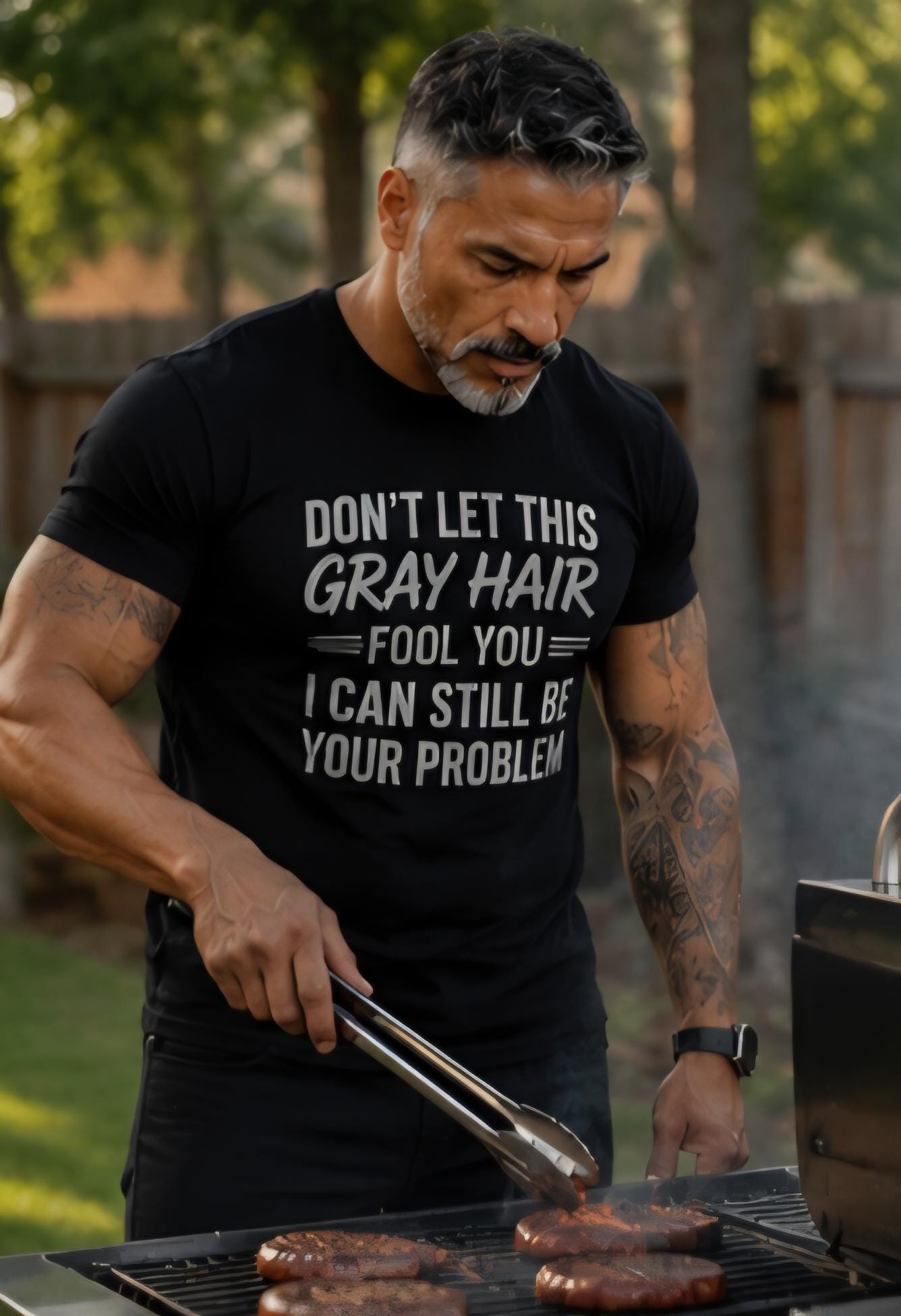 Funny Gray Hair Shirt: Silver Fox Humor Tee for Mature Men
