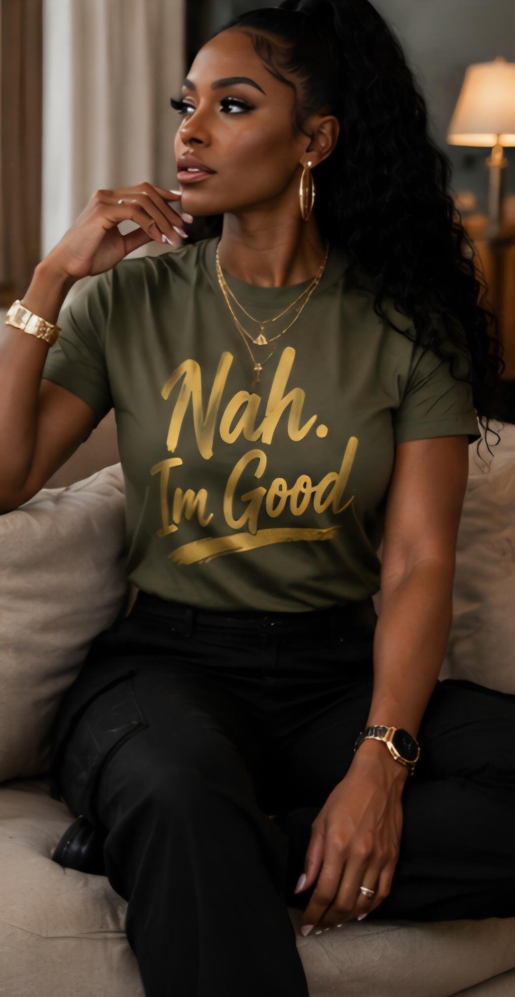 Nah I'm Good Shirt, Funny Introvert Statement Tee, Protect Your Peace Graphic T-Shirt