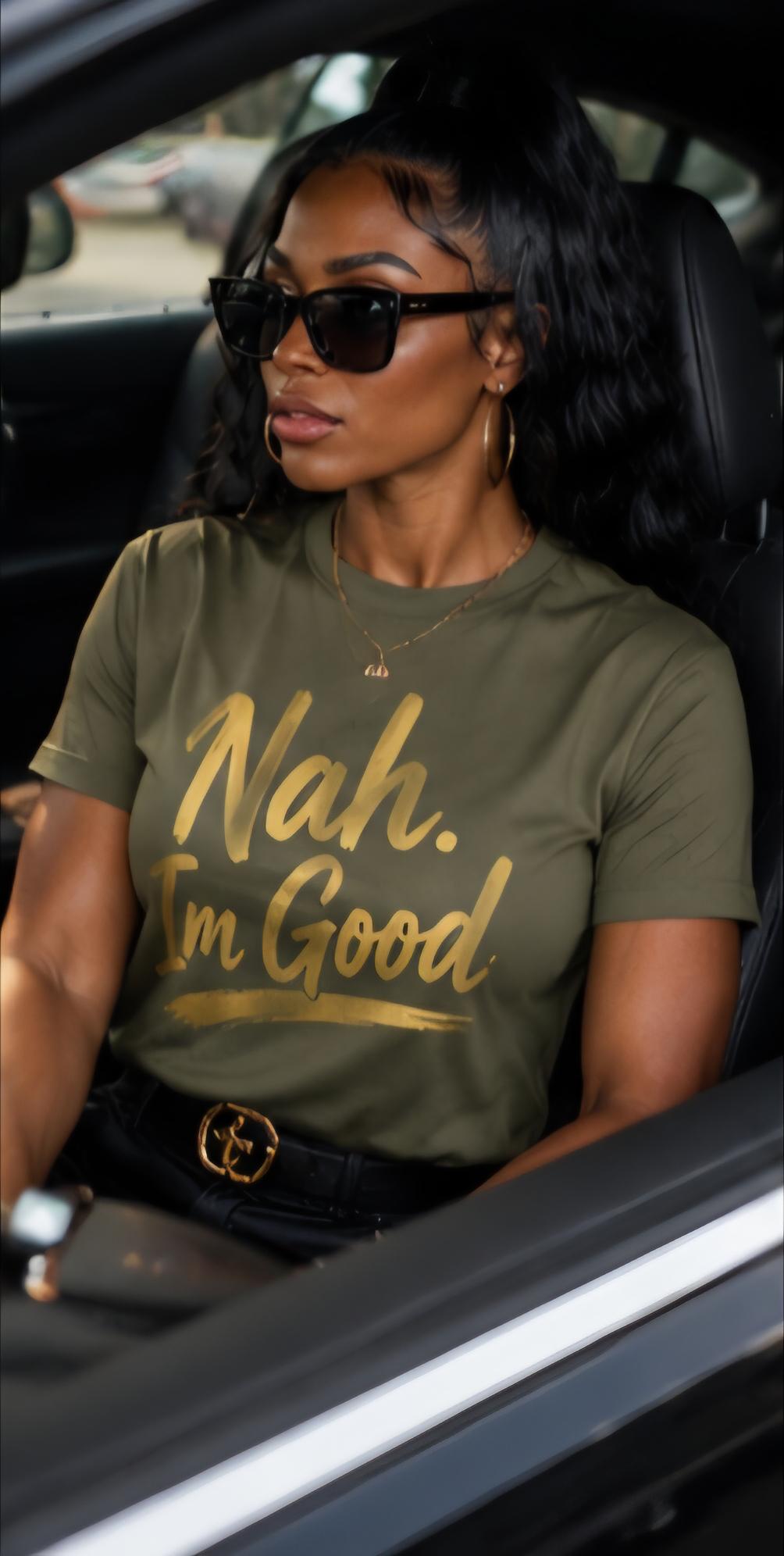 Nah I'm Good Shirt, Funny Introvert Statement Tee, Protect Your Peace Graphic T-Shirt