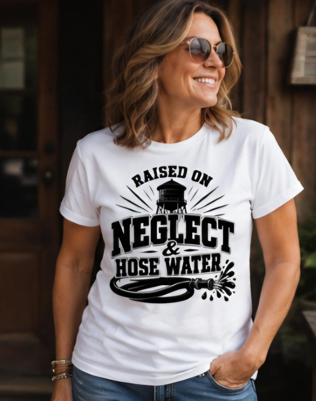 Gen X Raised On Neglect & Hose Water Retro Childhood Tee