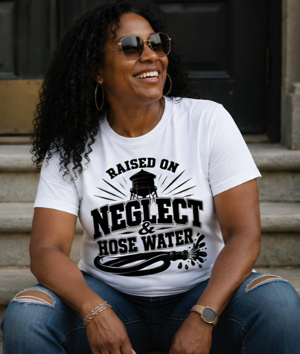 Gen X Raised On Neglect & Hose Water Retro Childhood Tee
