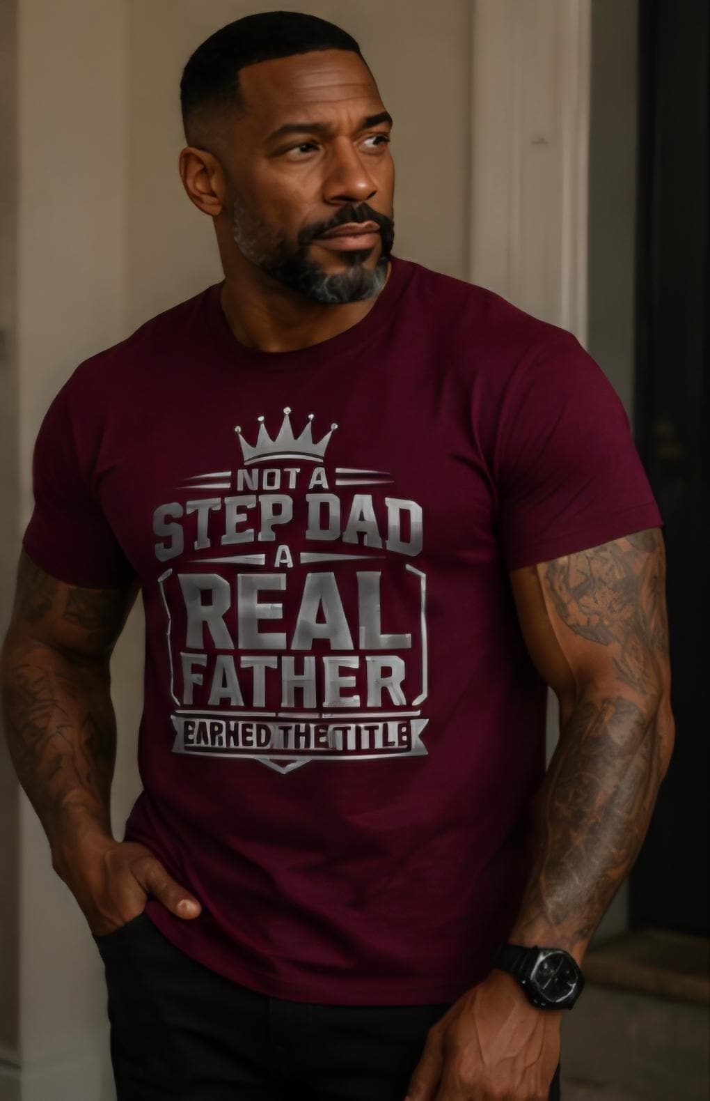 Not A Step Dad A Real Father Earned The Title Shirt, Bonus Dad Gift, Stepfather Appreciation Shirt, Father's Day Gift for Step Dad, Family S