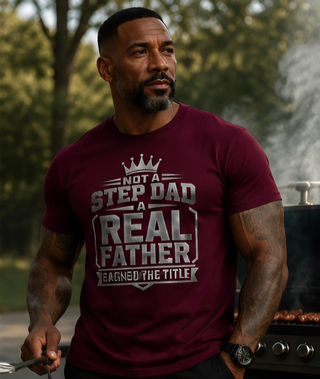 Not A Step Dad A Real Father Earned The Title Shirt, Bonus Dad Gift, Stepfather Appreciation Shirt, Father's Day Gift for Step Dad, Family S