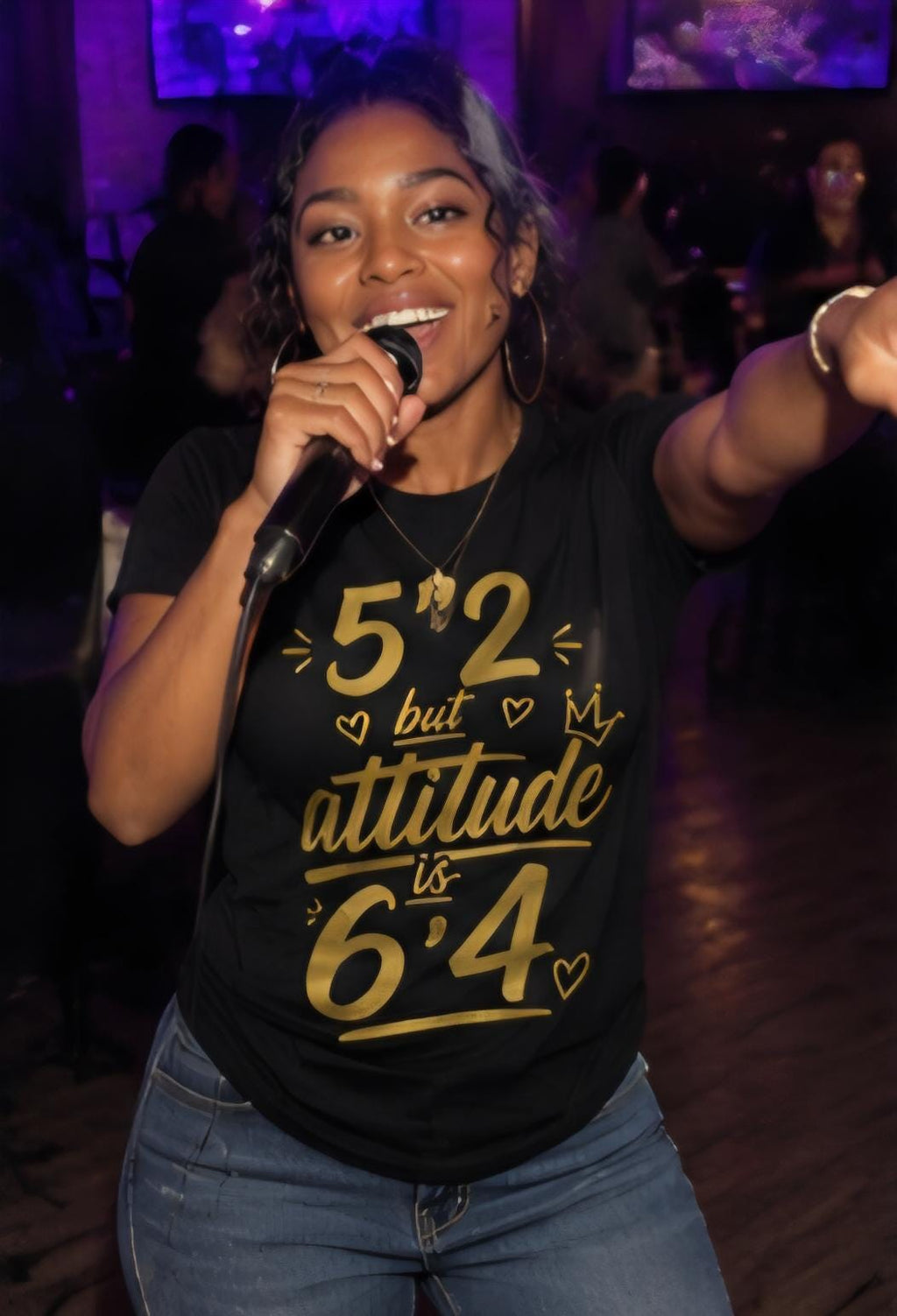 5'2" Attitude is 6'4" Graphic Tee | Confident Petite Women's Shirt