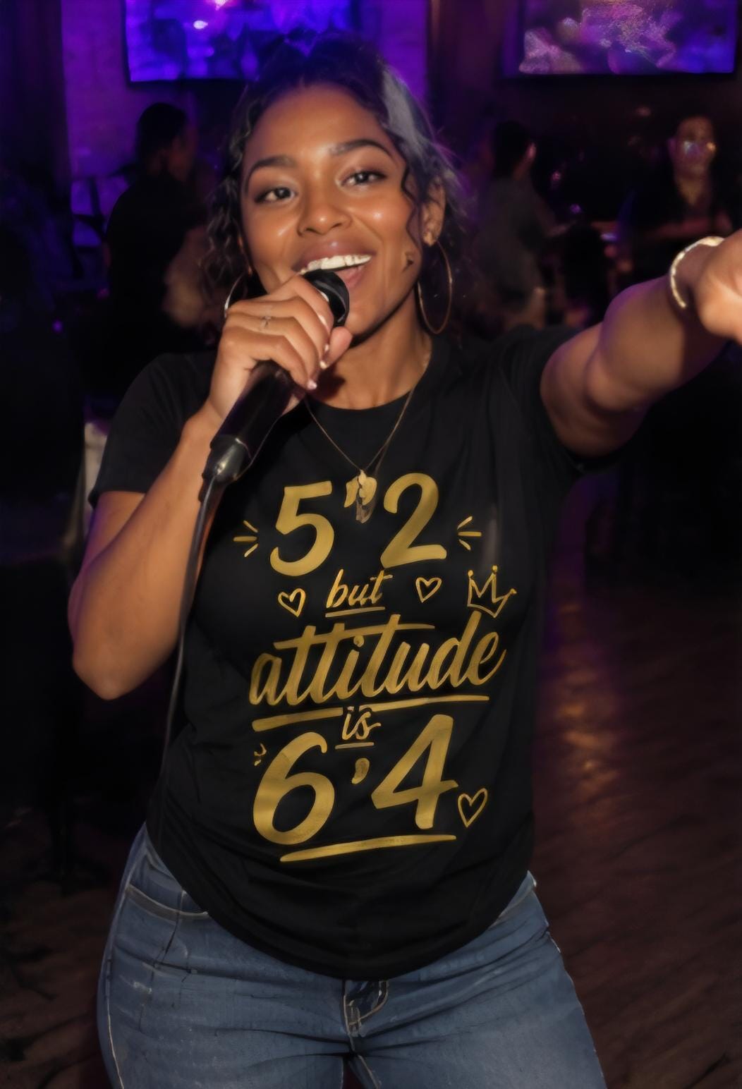 5'2" Attitude is 6'4" Graphic Tee | Confident Petite Women's Shirt