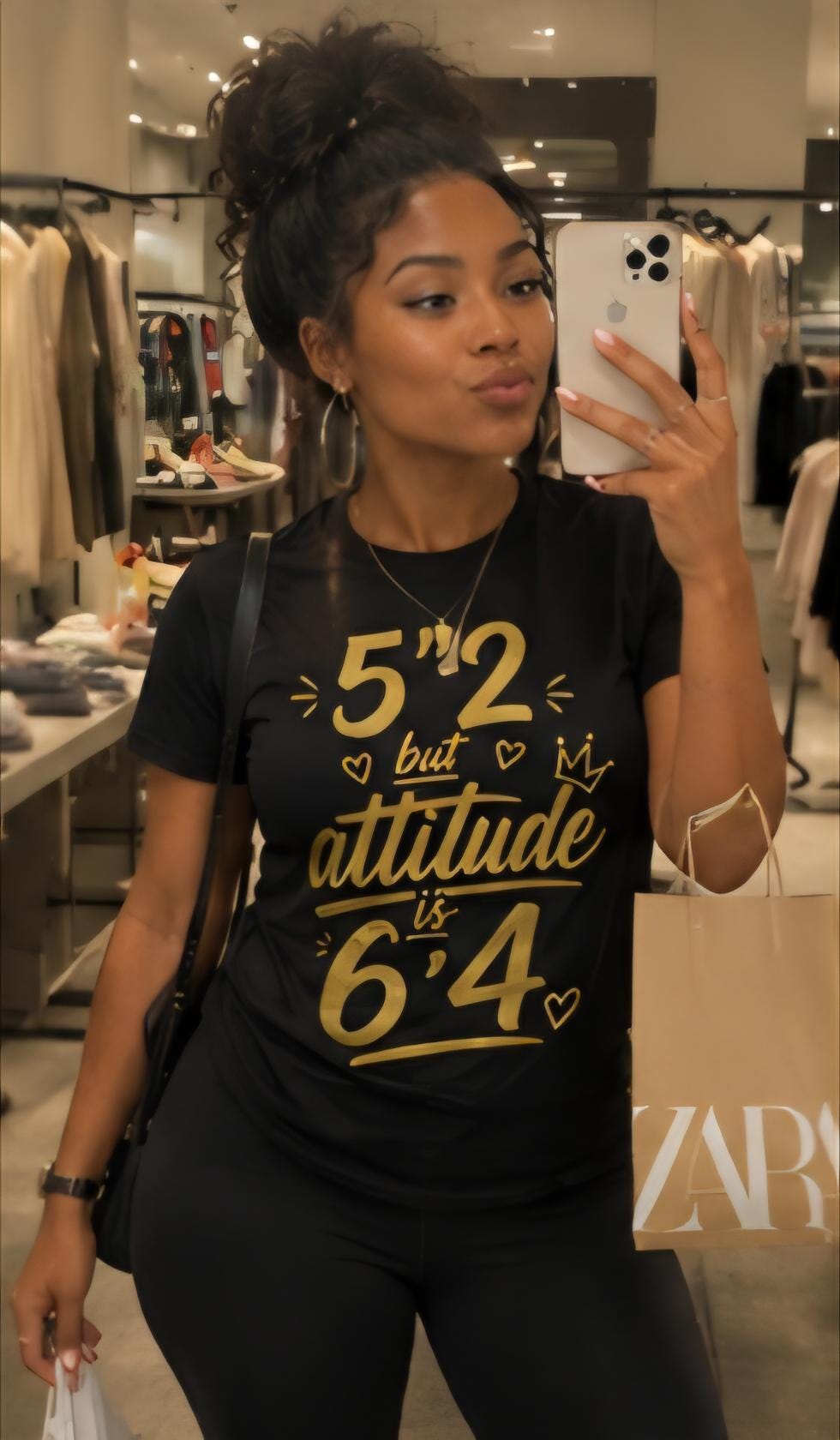 5'2" Attitude is 6'4" Graphic Tee | Confident Petite Women's Shirt