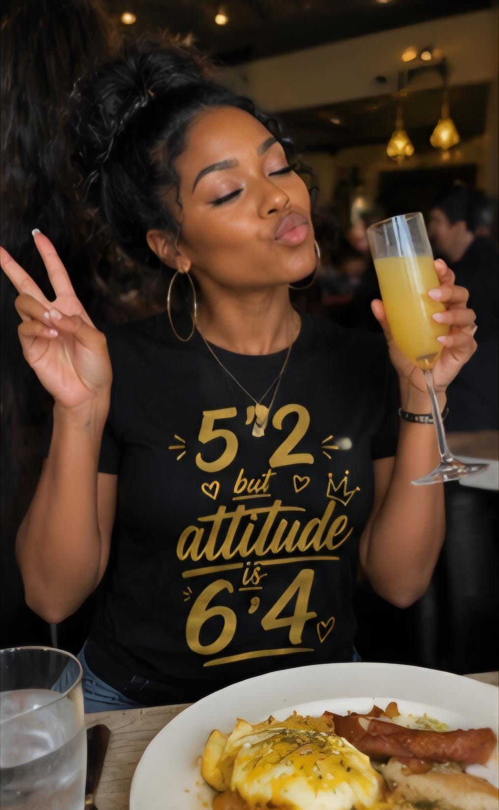 5'2" Attitude is 6'4" Graphic Tee | Confident Petite Women's Shirt