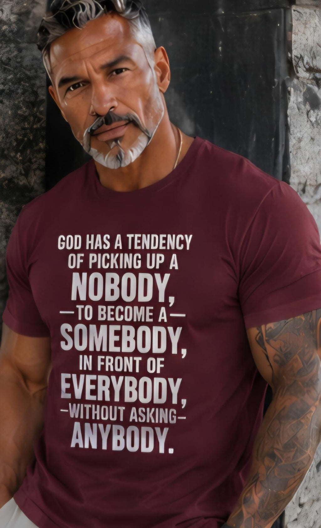 Inspirational Christian Faith Shirt: God Picks Nobody To Be Somebody Graphic Tee