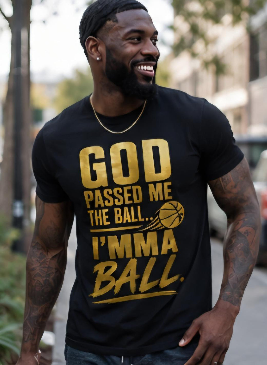 Faith Basketball Tee: God Passed Me the Ball, Motivational Christian Athlete Shirt