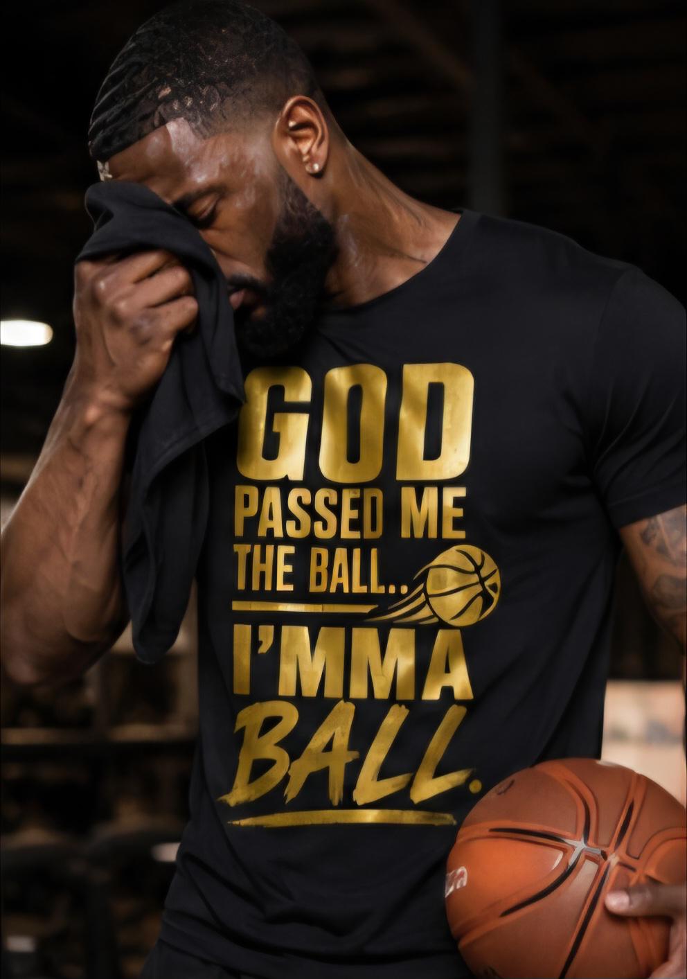Faith Basketball Tee: God Passed Me the Ball, Motivational Christian Athlete Shirt