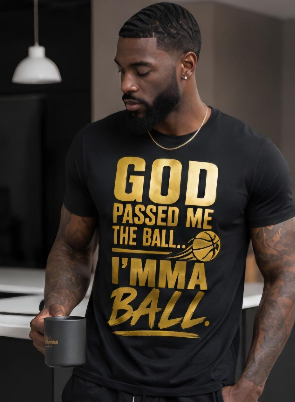 Faith Basketball Tee: God Passed Me the Ball, Motivational Christian Athlete Shirt