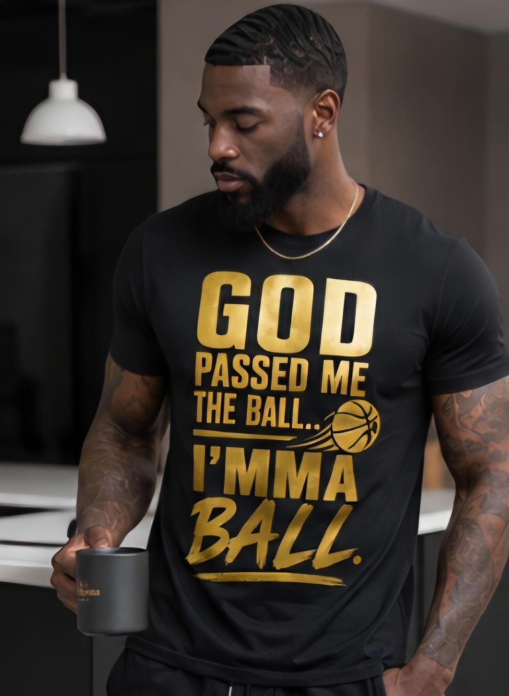 Faith Basketball Tee: God Passed Me the Ball, Motivational Christian Athlete Shirt