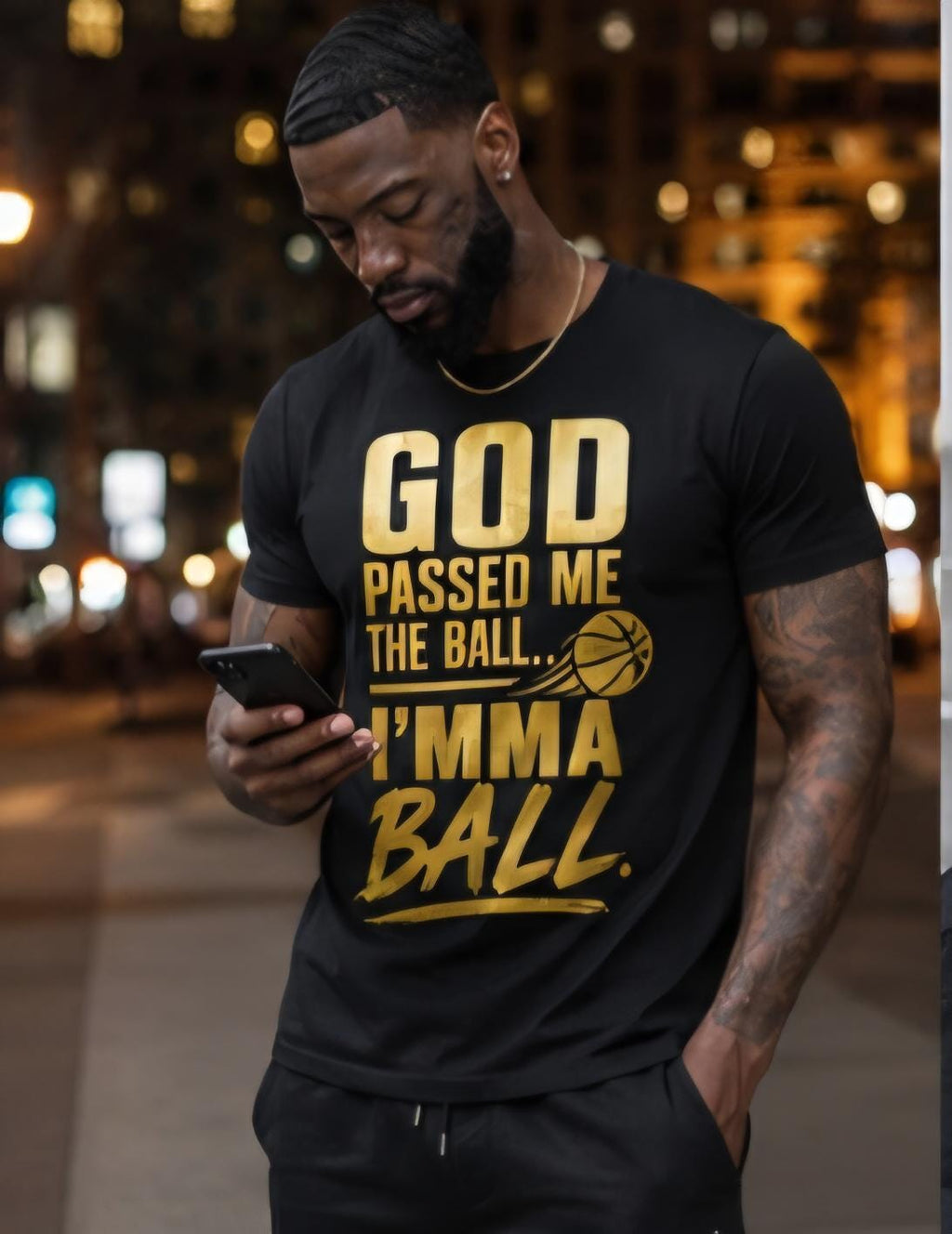 Faith Basketball Tee: God Passed Me the Ball, Motivational Christian Athlete Shirt
