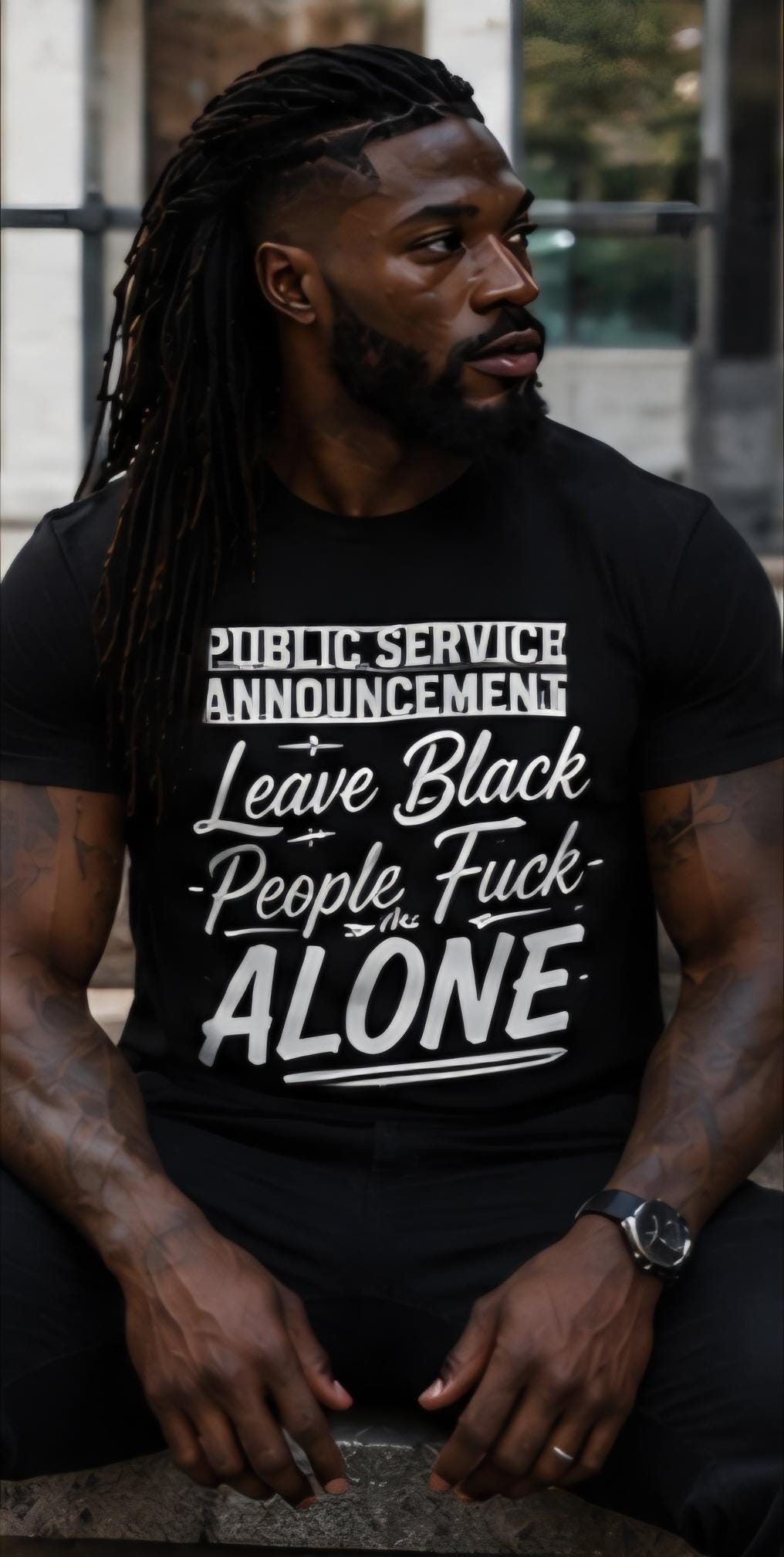 Public Service Announcement Leave Black People Alone Statement Tee – Bold Graphic Social Commentary Shirt