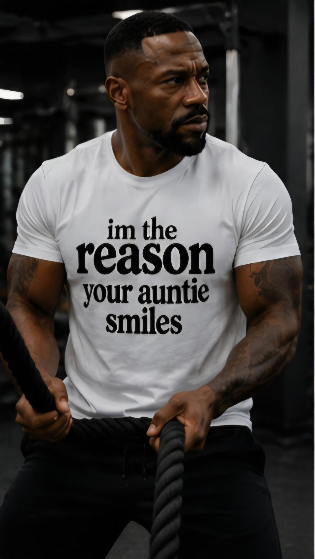 Men's "I'm the Reason Your Auntie Smiles" Graphic Tee – Humorous Family Reunion Shirt