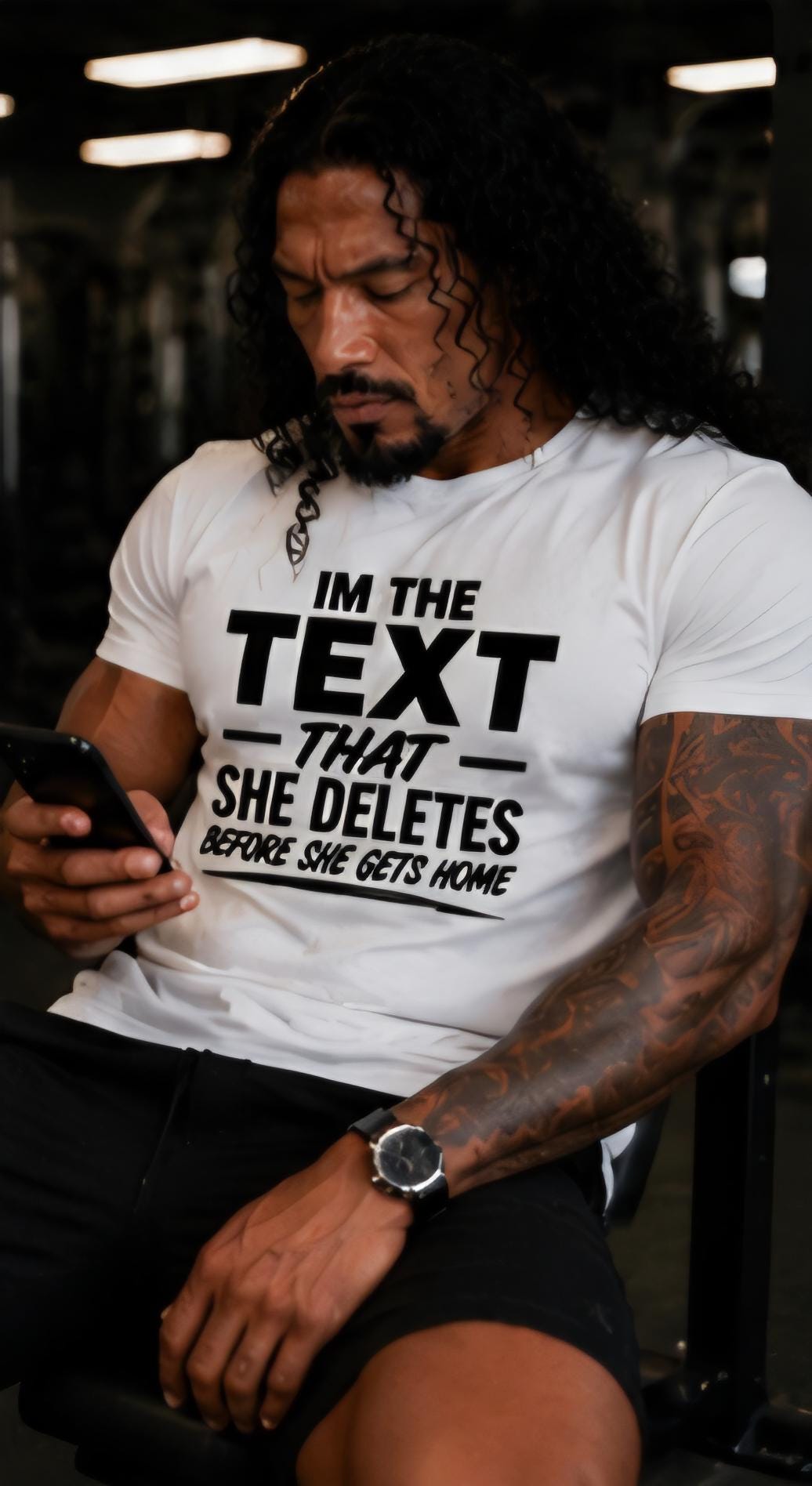 Funny Men's Graphic Tee: "I'm the Text She Deletes" Conversation Starter Shirt