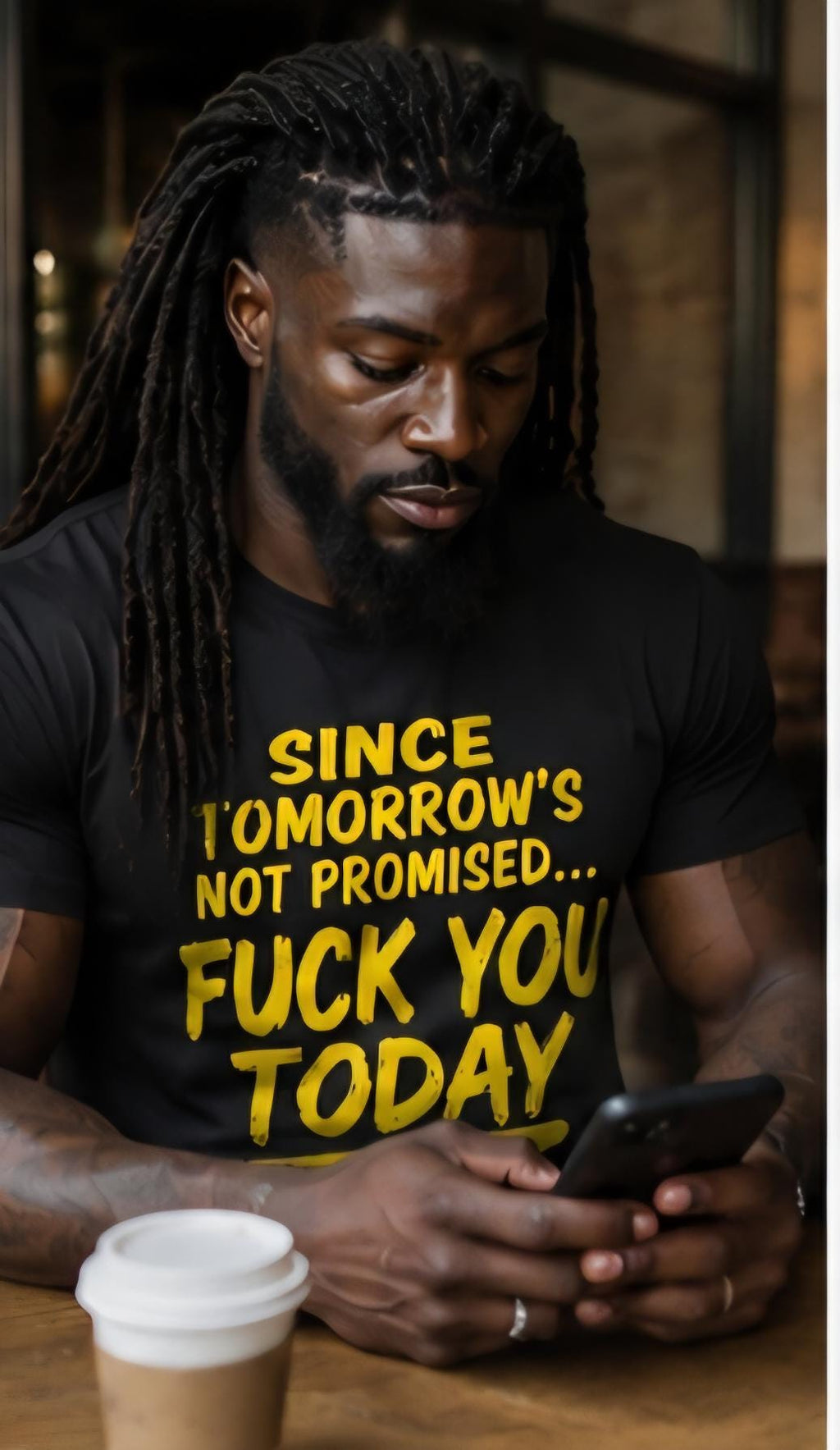 Since Tomorrow's Not Promised Sarcastic Graphic Tee, Adult Humor Statement Shirt