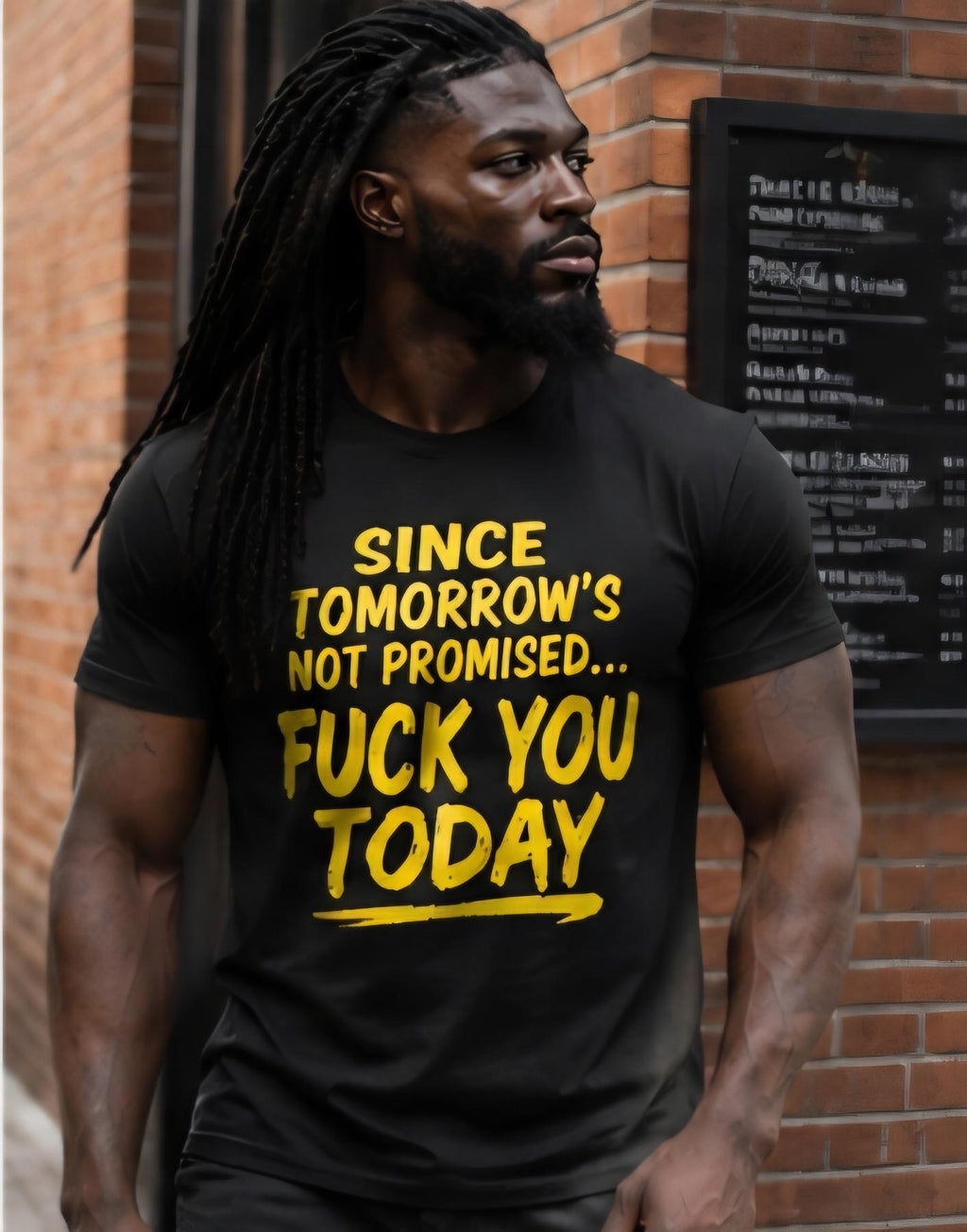 Since Tomorrow's Not Promised Sarcastic Graphic Tee, Adult Humor Statement Shirt