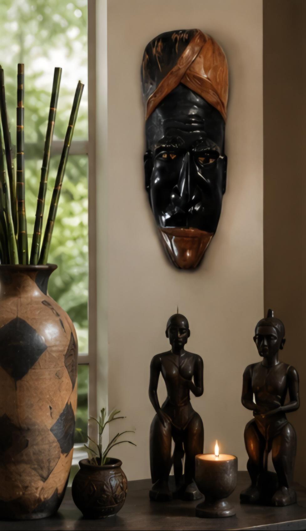 Hand Carved African Wall Mask 21 Inch Wooden Tribal Wall Art Authentic African Home Decor Large Cultural Wall Hanging Handmade Gift