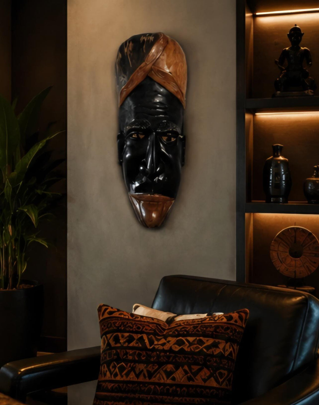 Hand Carved African Wall Mask 21 Inch Wooden Tribal Wall Art Authentic African Home Decor Large Cultural Wall Hanging Handmade Gift
