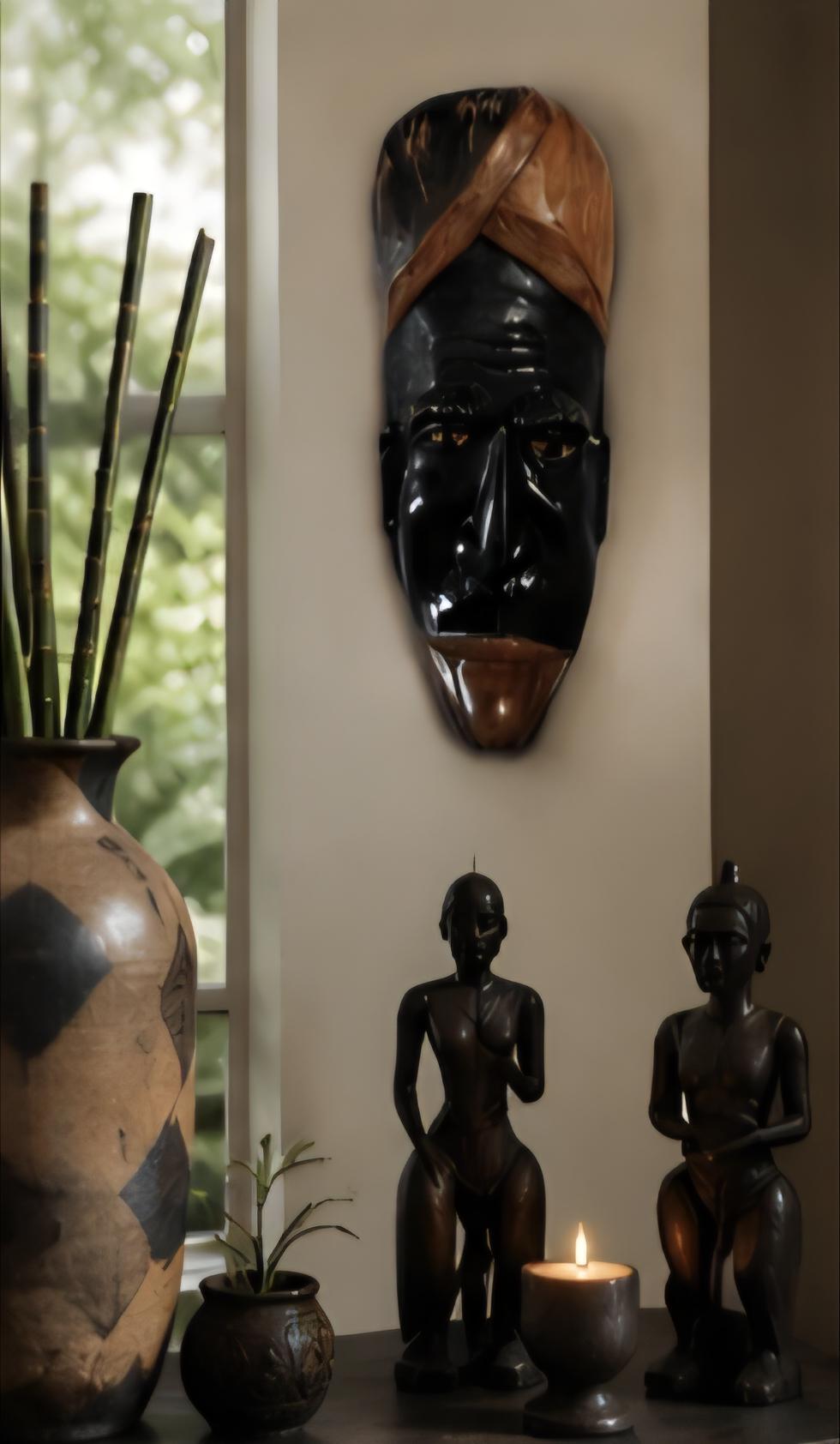 Hand Carved African Wall Mask 21 Inch Wooden Tribal Wall Art Authentic African Home Decor Large Cultural Wall Hanging Handmade Gift