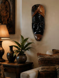 Hand Carved African Wall Mask 21 Inch Wooden Tribal Wall Art Authentic African Home Decor Large Cultural Wall Hanging Handmade Gift