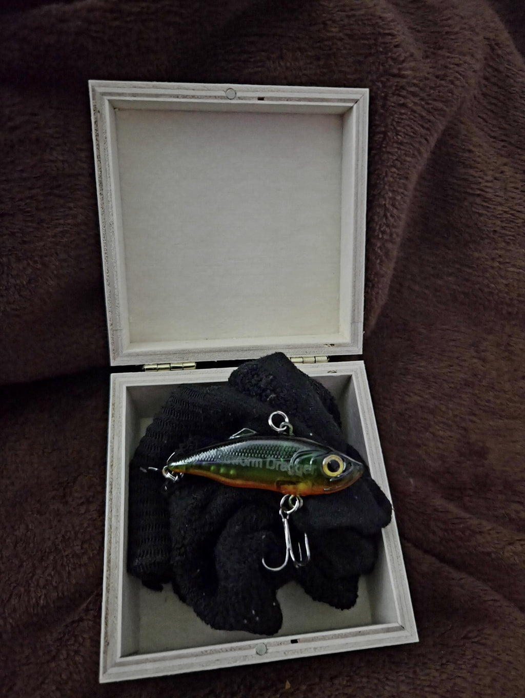 Personalized Engraved Fishing Lure Gift Set with Custom Wooden Keepsake Box, Fisherman Gift for Dad, Grandpa, Husband, Retirement Gift