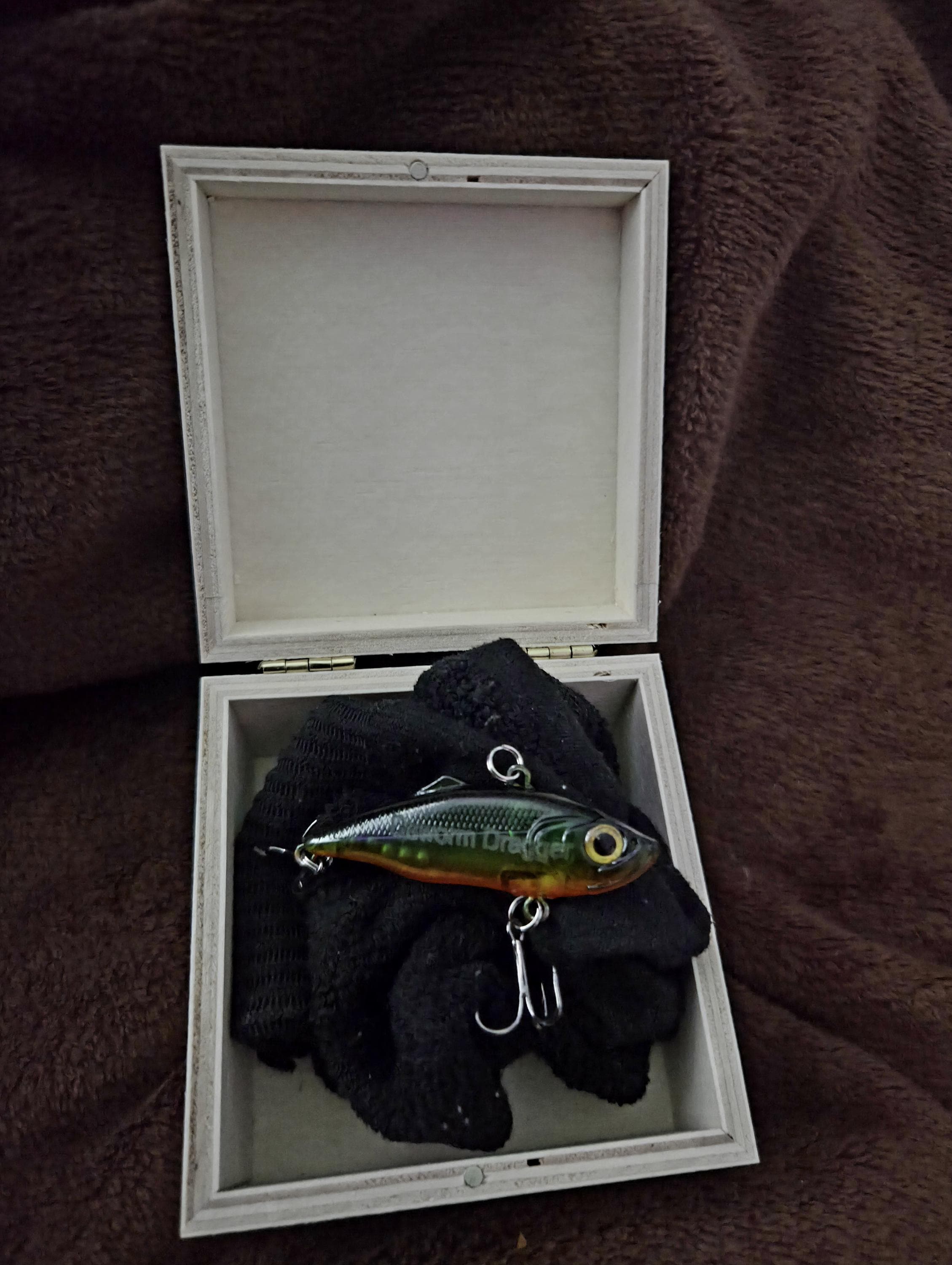 Personalized Engraved Fishing Lure Gift Set with Custom Wooden Keepsake Box, Fisherman Gift for Dad, Grandpa, Husband, Retirement Gift