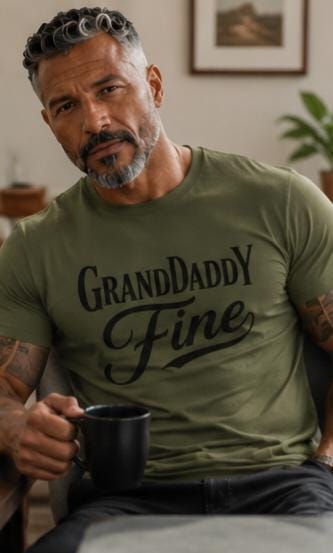 GrandDaddy Fine Military Green Graphic T-Shirt – Grandpa Silver Fox Tee