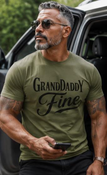 GrandDaddy Fine Military Green Graphic T-Shirt – Grandpa Silver Fox Tee