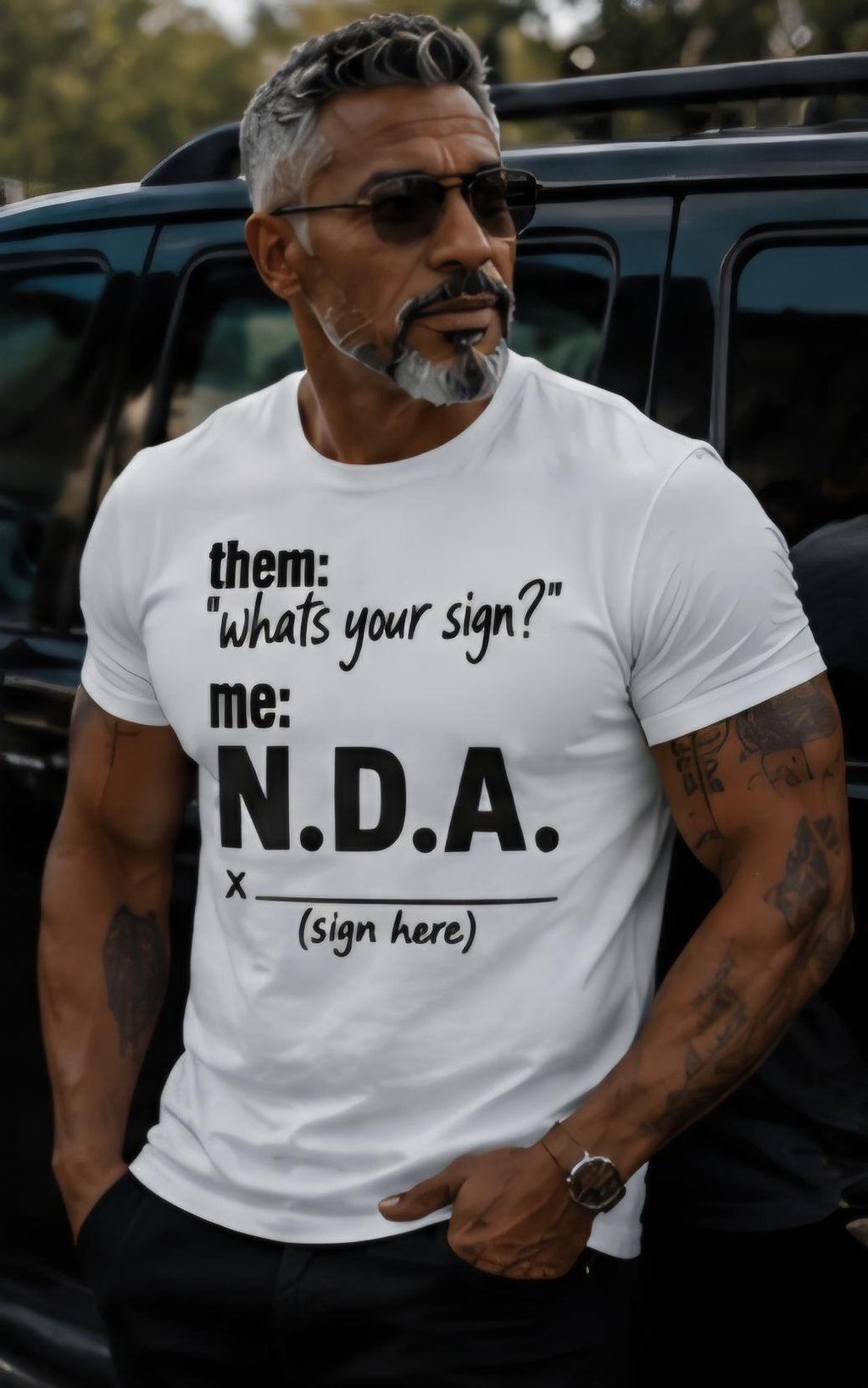 NDA Shirt, What's Your Sign Graphic Tee, Privacy Humor T Shirt