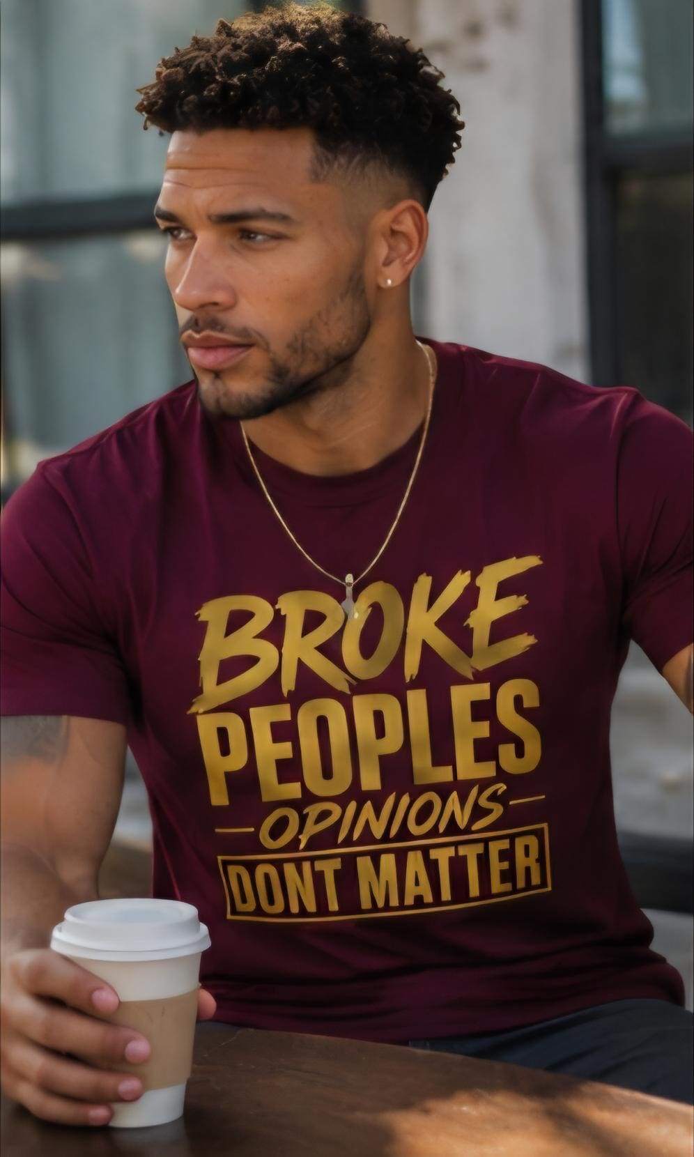 Bold Graphic T-Shirt: "Broke Peoples Opinions Dont Matter" Motivational Streetwear Tee