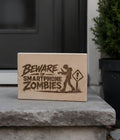 Laser Engraved Wood Sign, Smartphone Zombies Humor, Office Desk Decor, Man Cave Gift