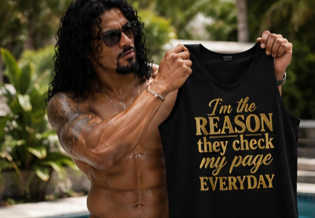 I'm the Reason They Check My Page Everyday Graphic Tee – Social Media Statement Shirt