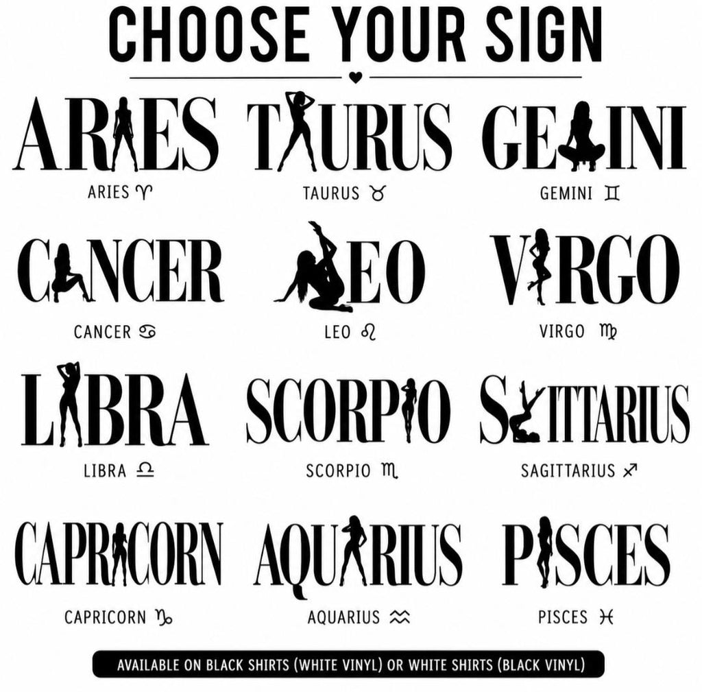 Zodiac Sign T-Shirt, Astrology Horoscope Tee, Choose Your Sign Apparel