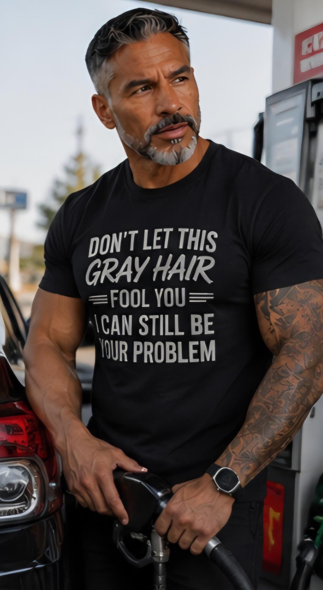 Funny Gray Hair Shirt: Silver Fox Humor Tee for Mature Men