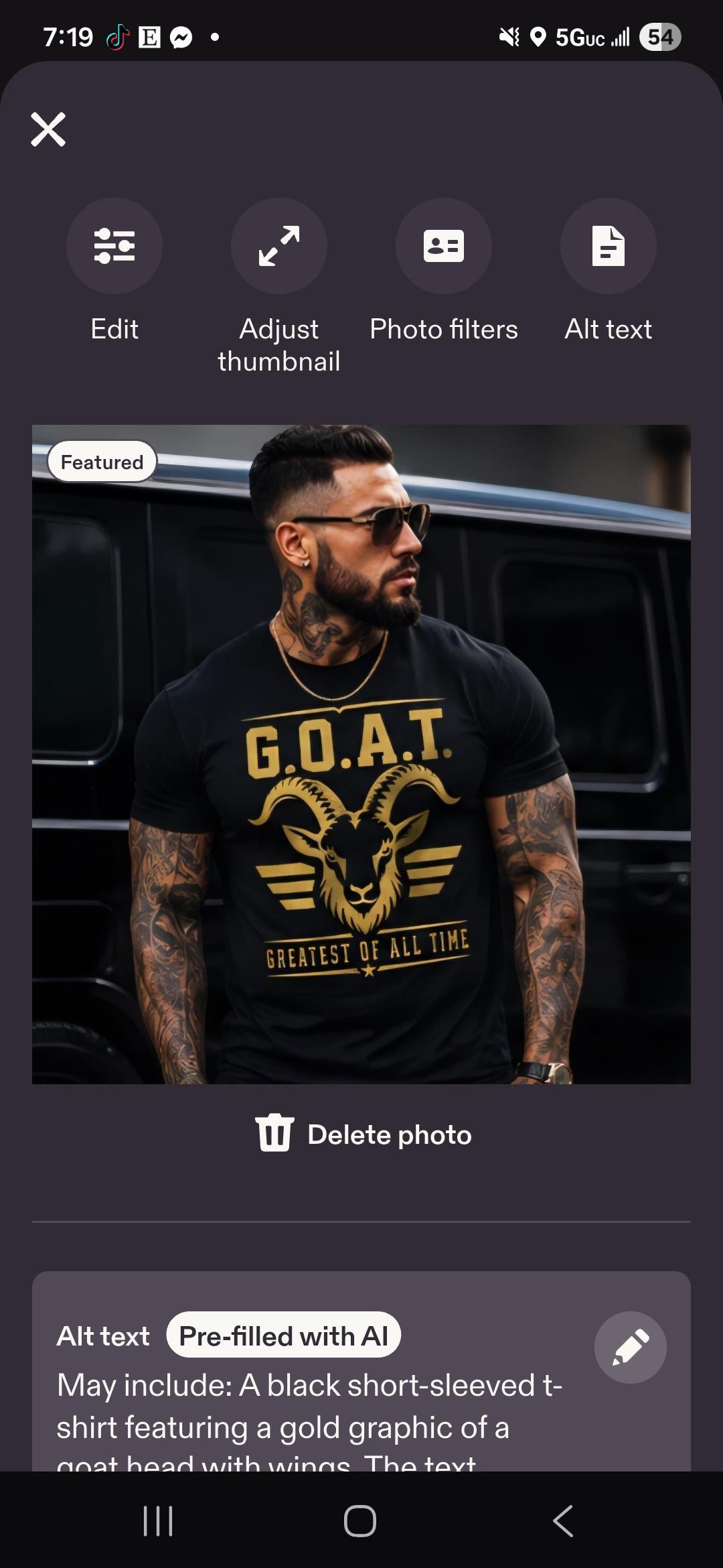GOAT Shirt and Trucker Hat Set: Gold Graphic Black Streetwear Outfit